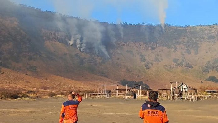 Kebakaran Hutan Bromo Belum Padam, Medan Curam Hambat Upaya Pemadaman
